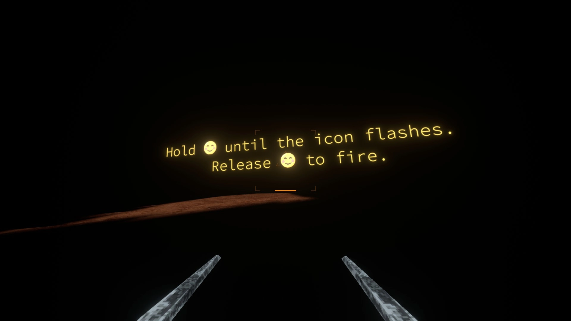 lorns lure screenshot, there is a tutorial prompt:

"Hold 😊 until the icon flashes.
Release 😊 to fire."