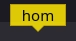 yellow dialogue box that says "hom"